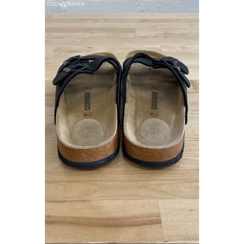 Cushionaire Black Sandals Faux Leather Upper/Cork Sole - Size 11M‎ - Picture 6 of 10